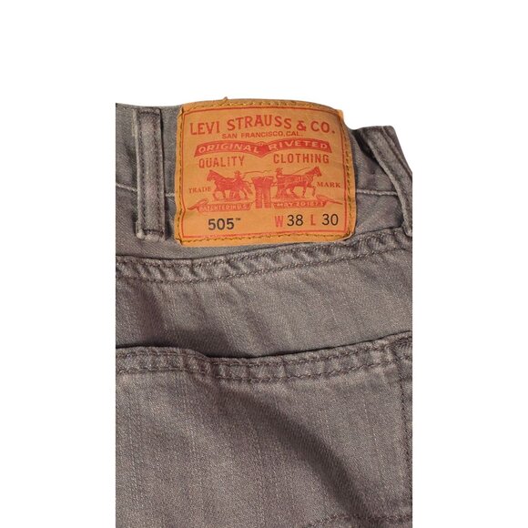 Levis 505 Men's Jeans W38 L30 Riveted Denim Gray - Picture 2 of 6
